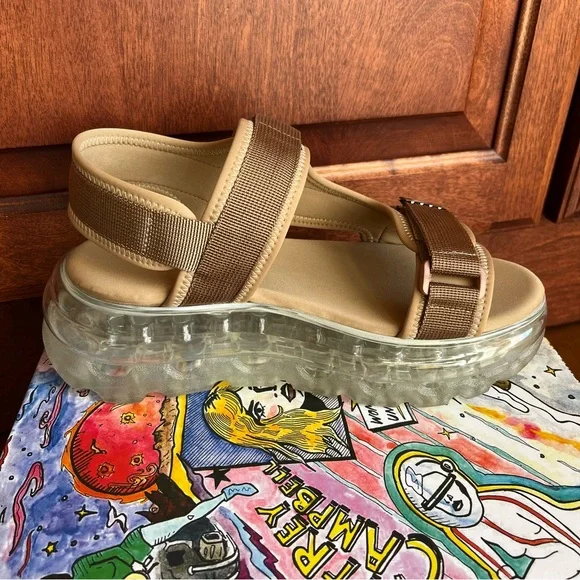 Jeffrey Campbell Women’s Elizondo Nylon Straps Platform Sandals Nude 38 - Picture 9 of 16